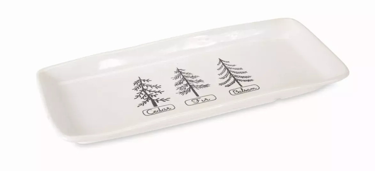Tree Platter (Set of 2) 13"L x 5.5"H Stoneware