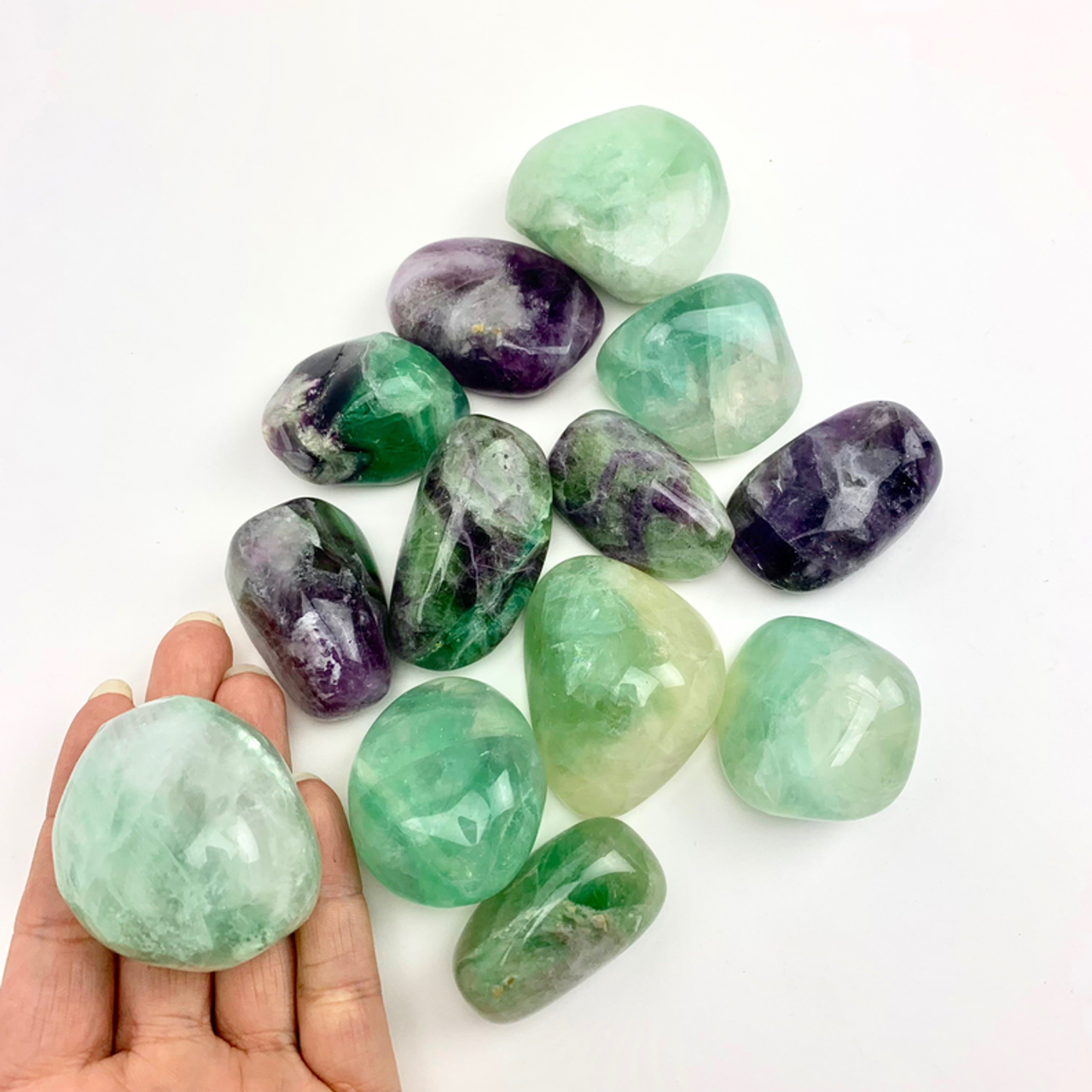 Fluorite | "A" Grade | Tumbled | Natural Palmstone | 40-60mm