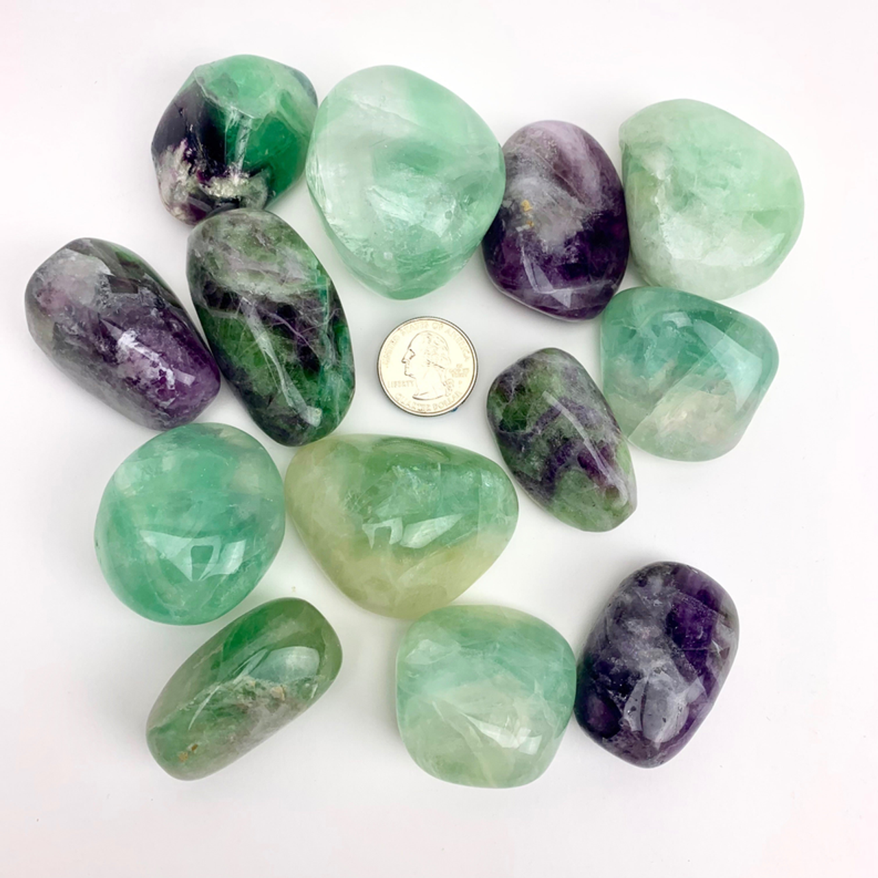 Fluorite | "A" Grade | Tumbled | Natural Palmstone | 40-60mm