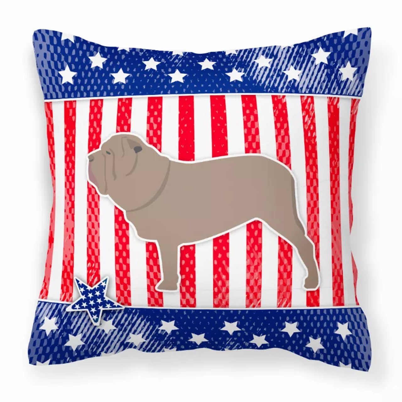 USA Patriotic With Dog Fabric Decorative Pillow - S000213B001695P073791V000