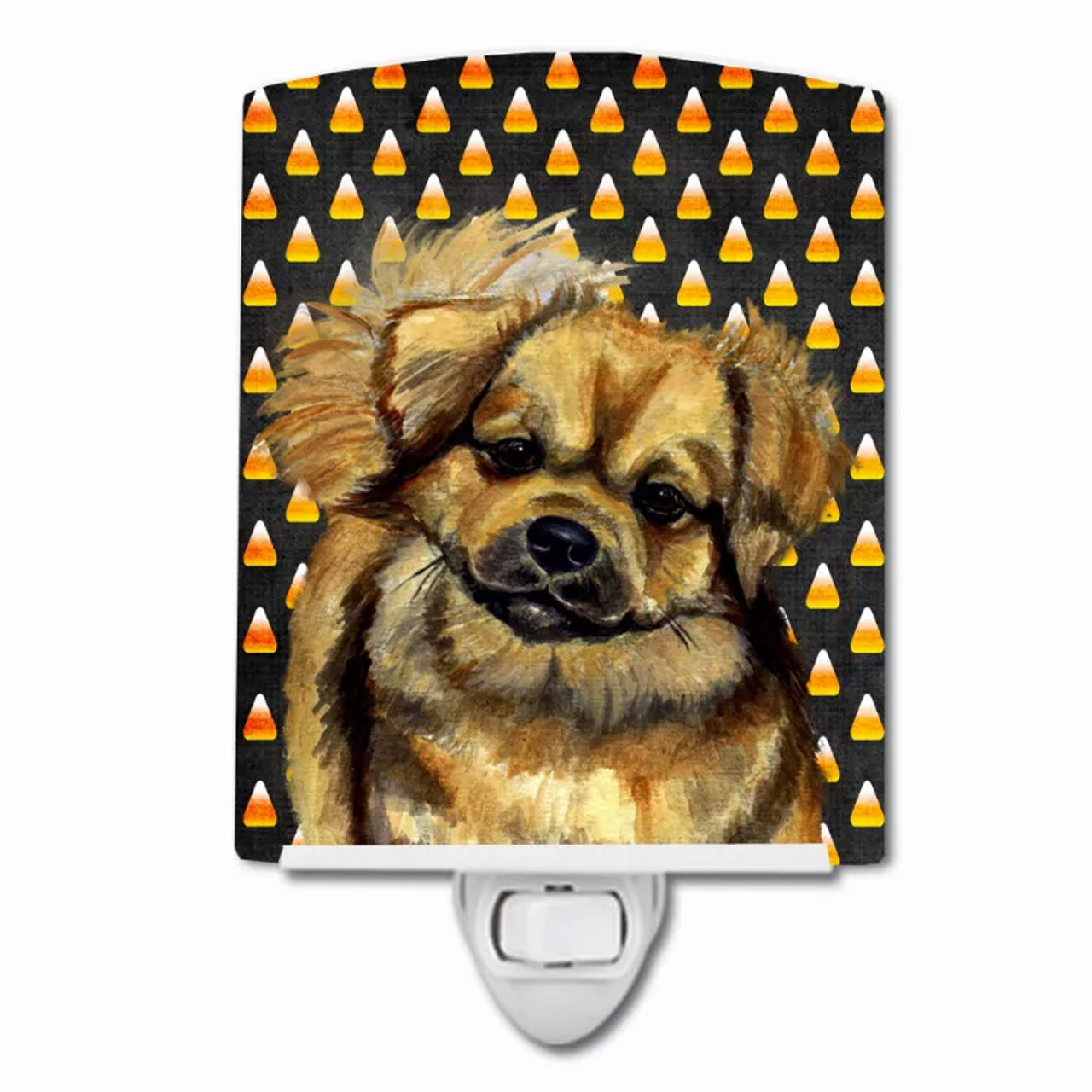 Candy Corn Halloween Dog Art Portrait Ceramic Night Light - S000213B001695P102828V000
