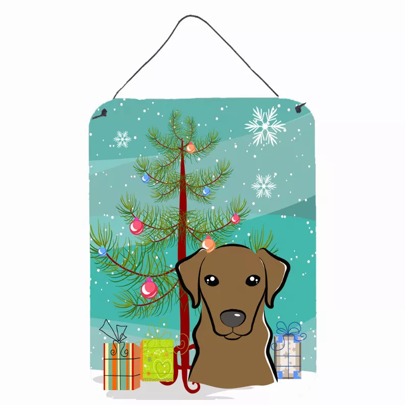 Christmas Tree and Dog Art Wall or Door Hanging Prints - S000213B001695P056086V000