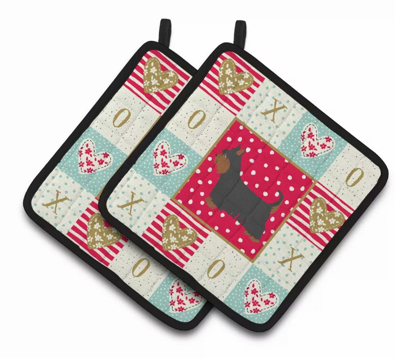 Dog XOXO Pair of Pot Holders - S000213B001695P010337V006
