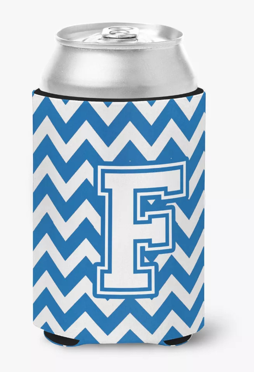 Monogram Letter Chevron Can or Bottle Hugger - CJ1045-FCC