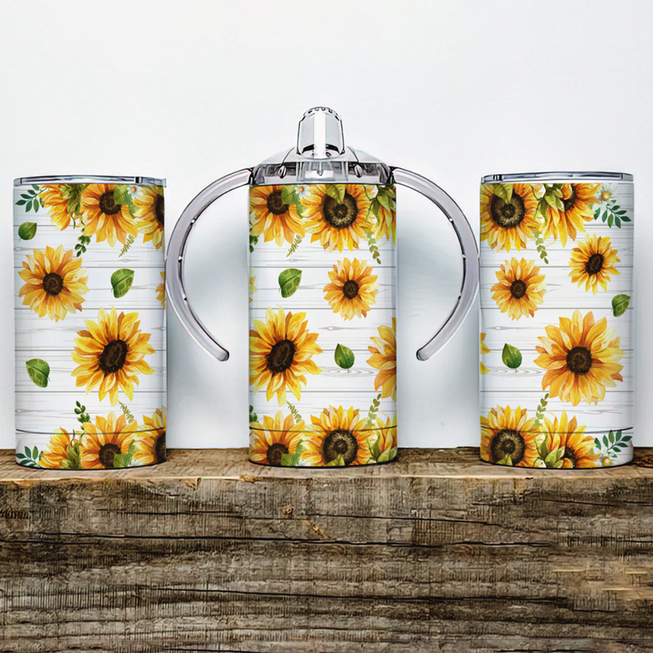 Sunflowers  Insulated Kids Dual Lid Sippy Cup Tumbler