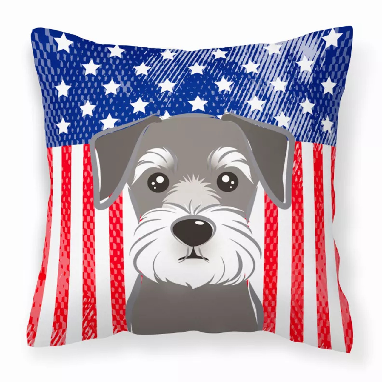 American Flag and Dog Fabric Decorative Pillow - S000213B001695P064298V000
