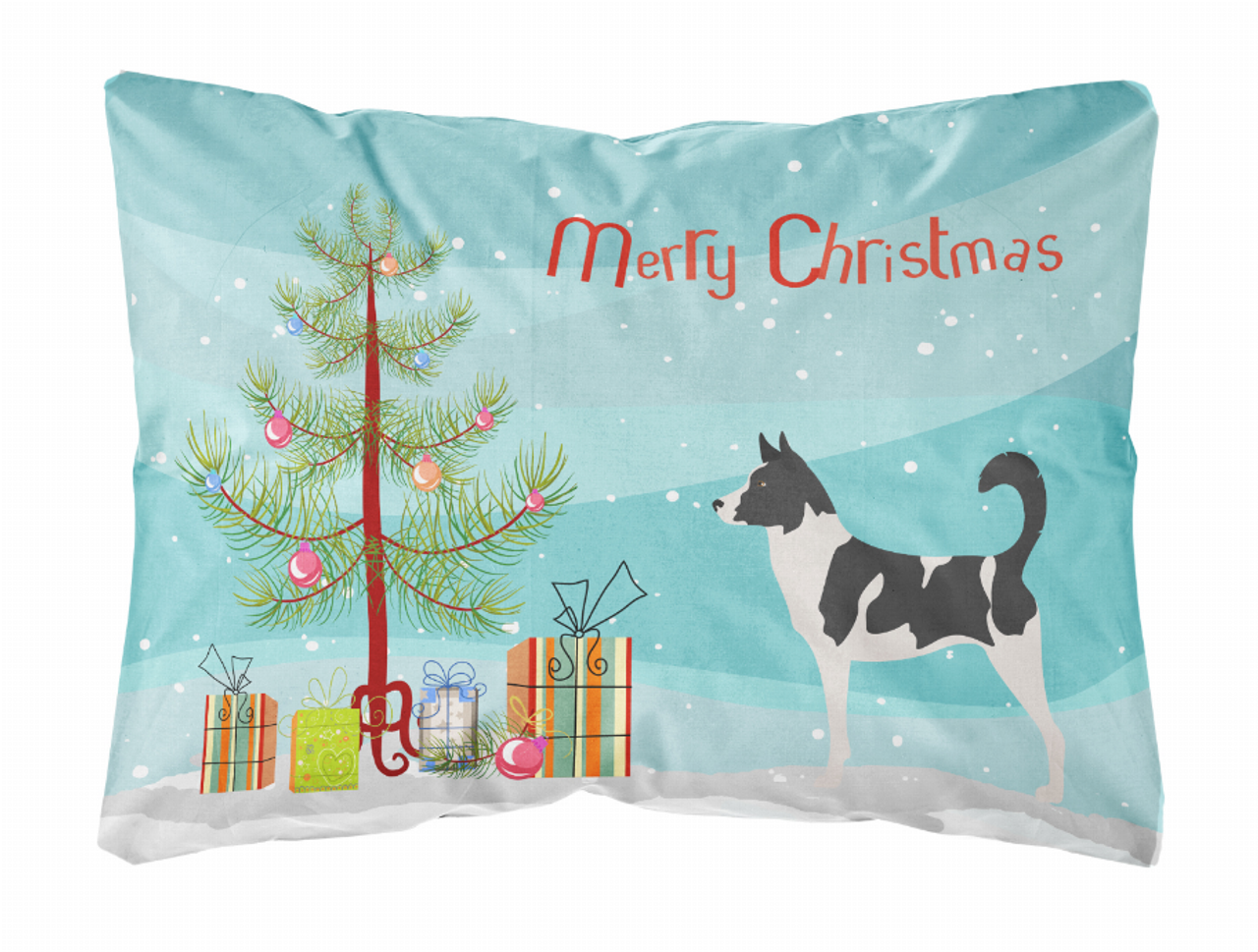 Christmas Tree Dog Art Canvas Fabric Decorative Pillow Style 2 - BB8491PW1216