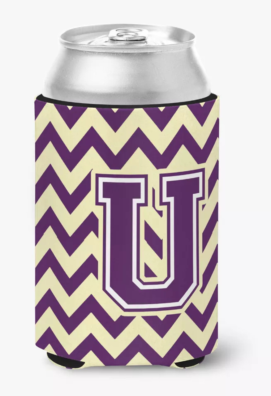 Monogram Letter Chevron Can or Bottle Hugger - CJ1058-UCC