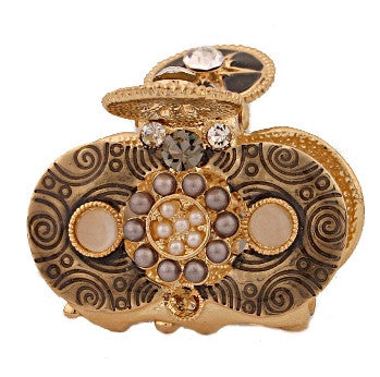 Pearl Center Hair Claw Stone Star Top - 2221-07