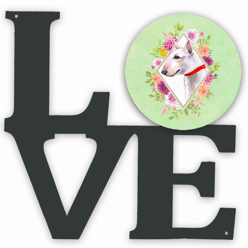 Dog Breed Flowers Design Metal Wall Artwork LOVE - CK4284WALV