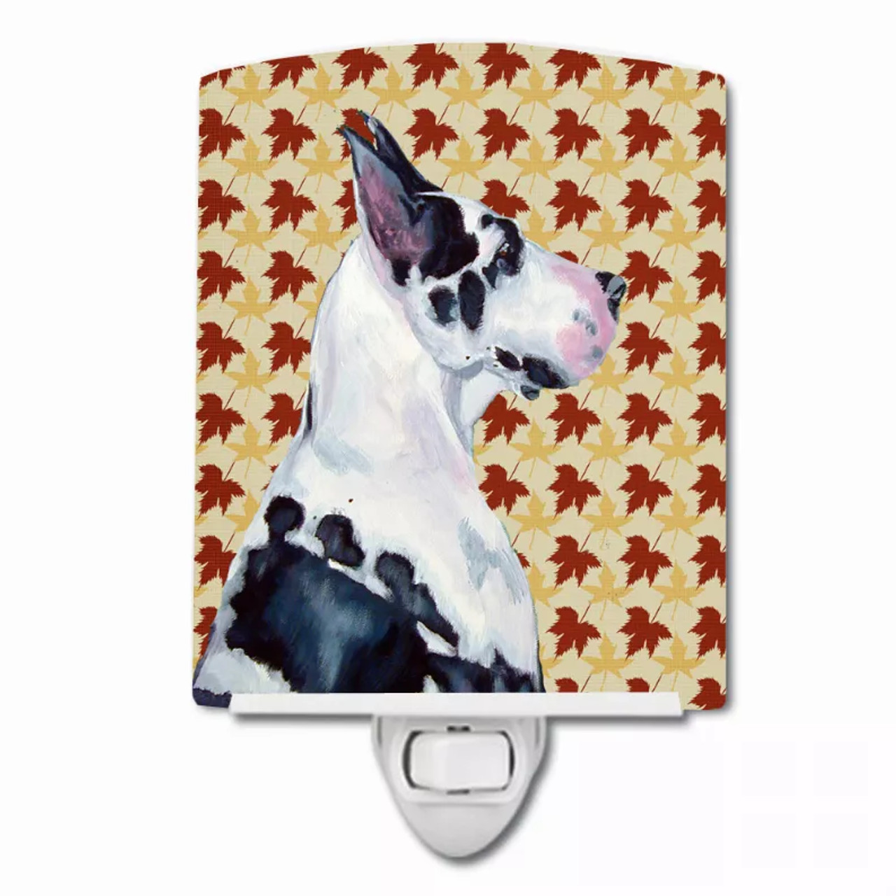 Fall Leaves Dog Art Portrait Ceramic Night Light - S000213B001695P102585V000