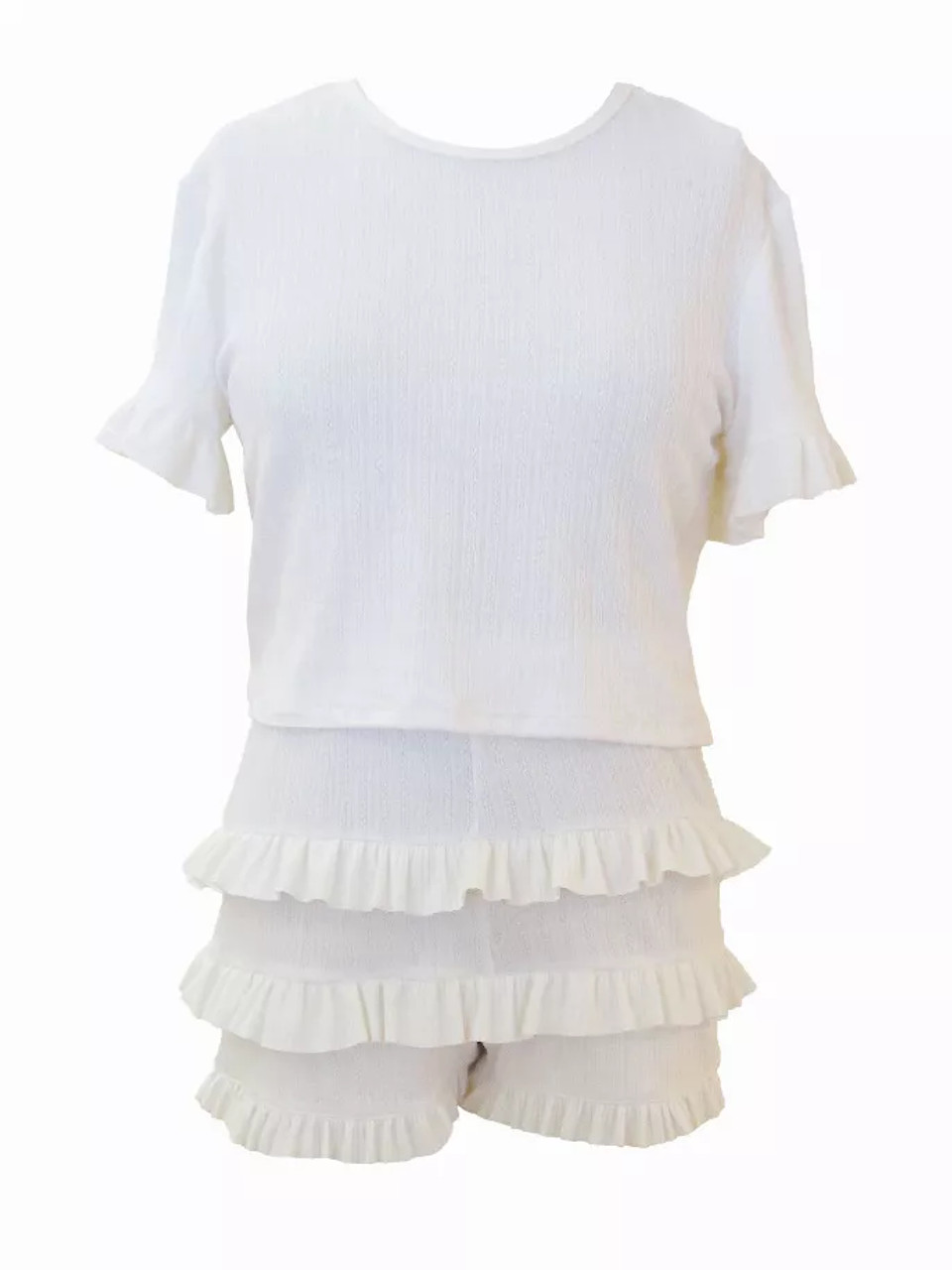 Summer Chillin Top and Multi Ruffle Layers Shorts Set - S001831B002252P000057V018