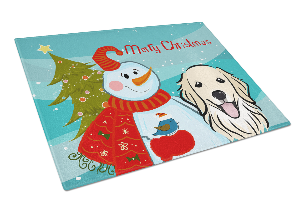 Snowman Dog Print Glass Cutting Board Large - S000213B001695P057677V002