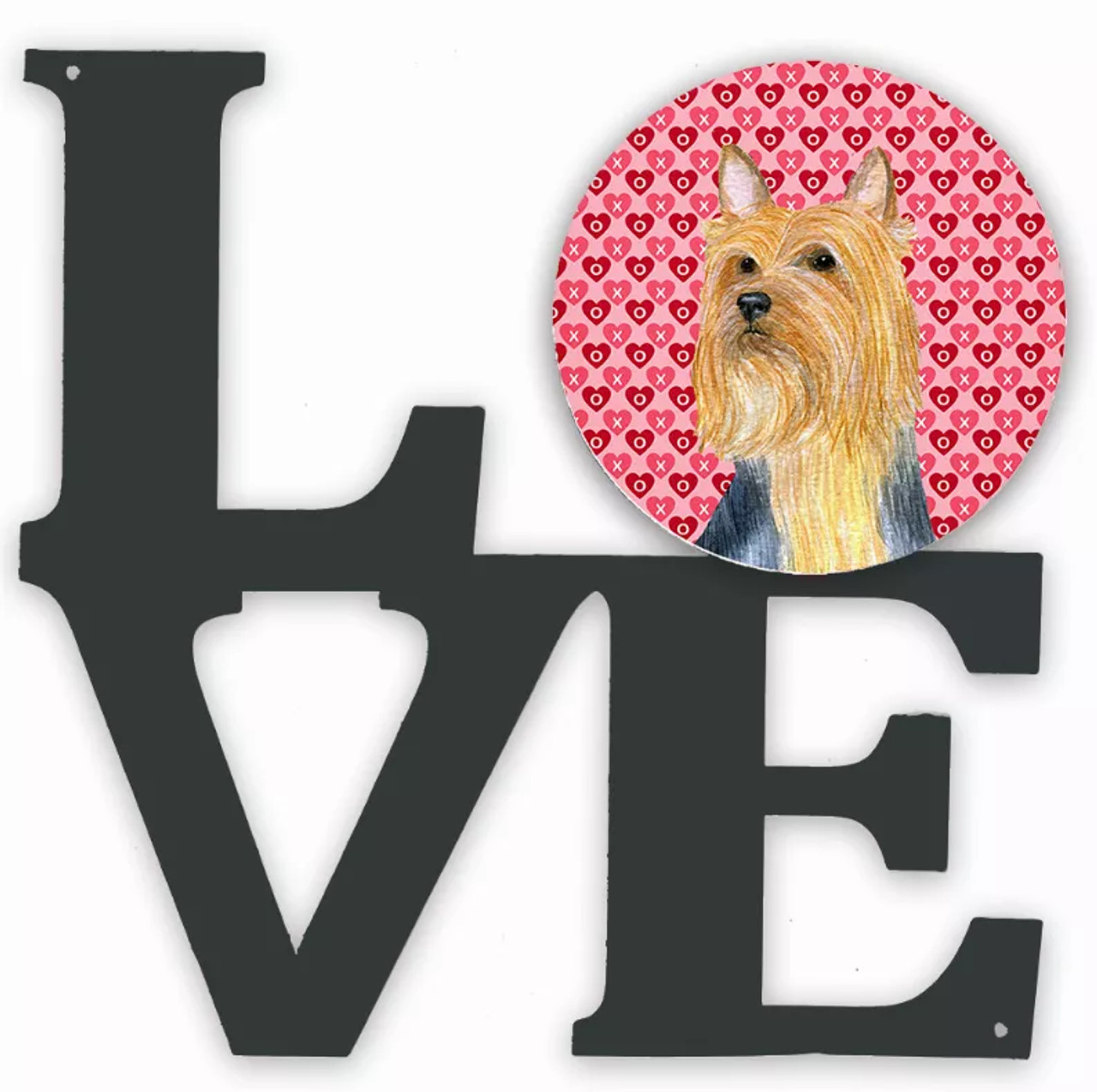 Dog Hearts Love and Valentine's Day Portrait Metal Wall Artwork LOVE - S000213B001695P012570V000