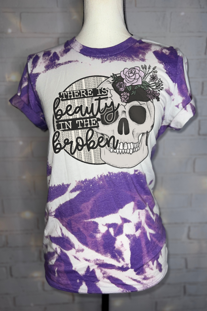 There is Beauty in the Broken Bleached Graphic Tee - TheBlendedOwl000859