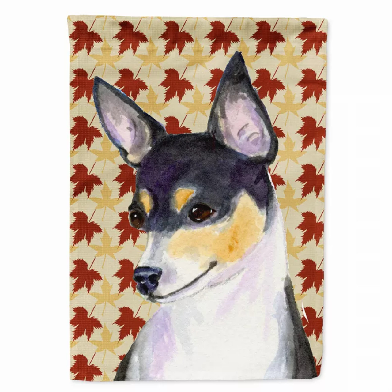 Fall Leaves with Dog Portrait Flag Garden Size - S000213B001695P120262V000