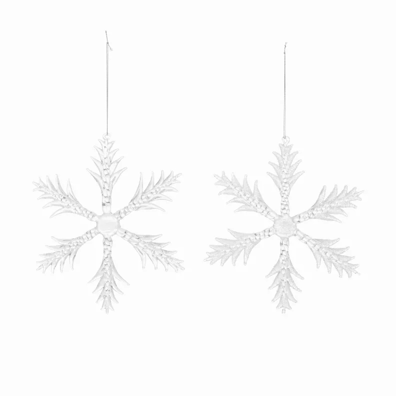 Snowflake (Set of 6) 6.25"H Glass