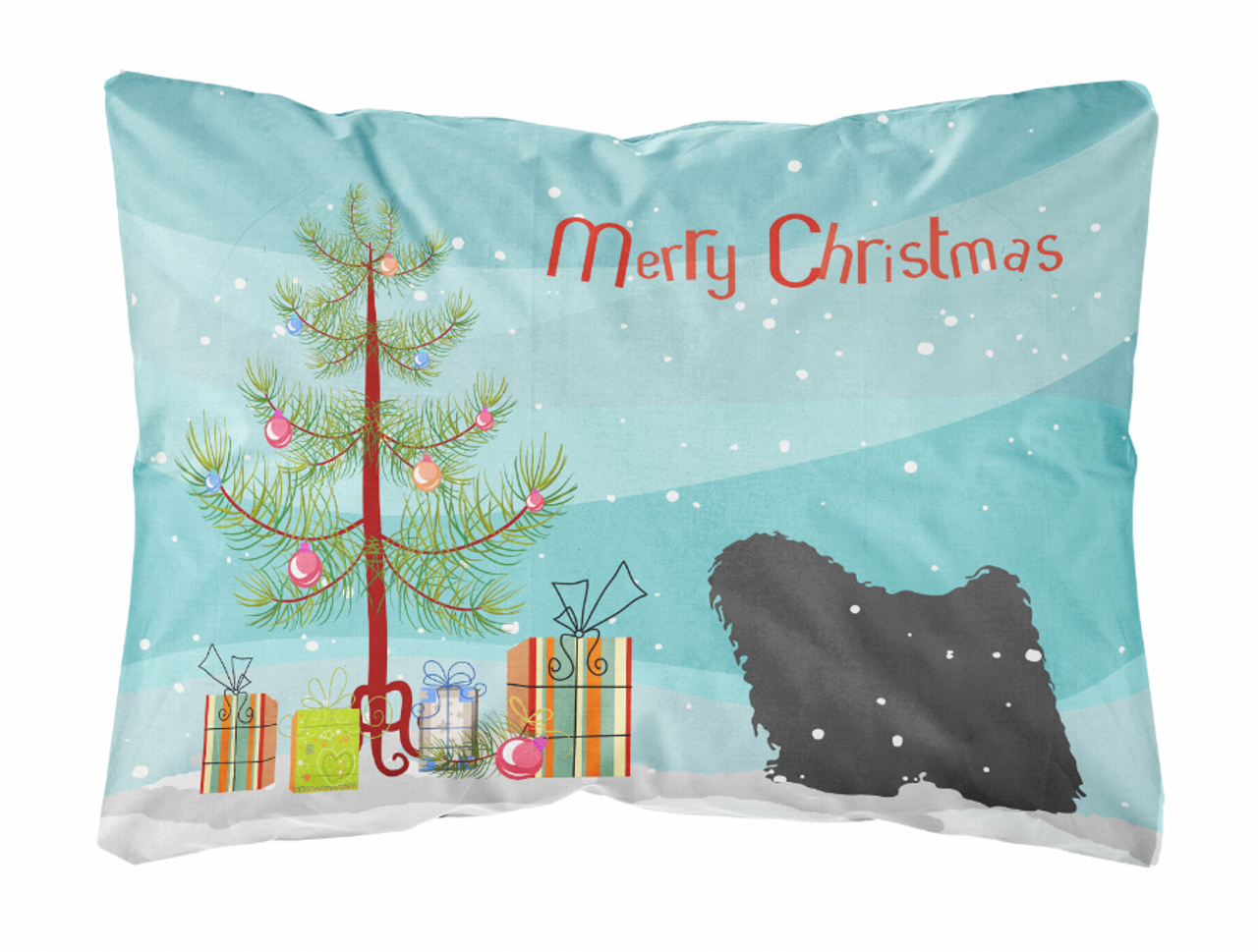Christmas Tree Dog Art Canvas Fabric Decorative Pillow Style 2 - BB2981PW1216