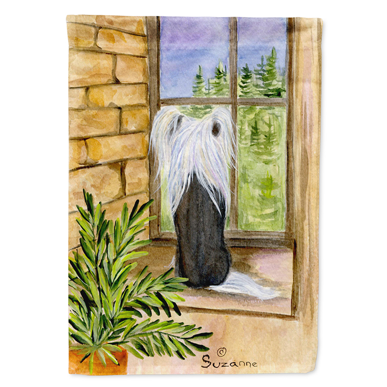 Chinese Crested Flag Garden Size