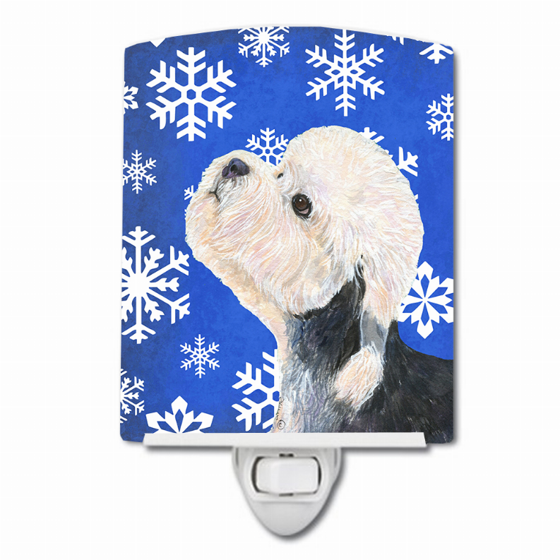 Snowflakes Holiday Dog Art Ceramic Night Light - SS4641CNL
