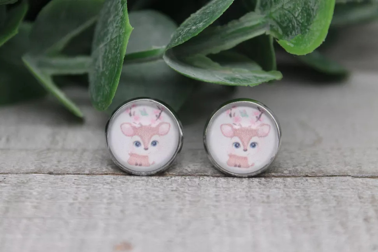 Baby Deer Glass Stud Earrings Baby Deer Glass Stud Earrings