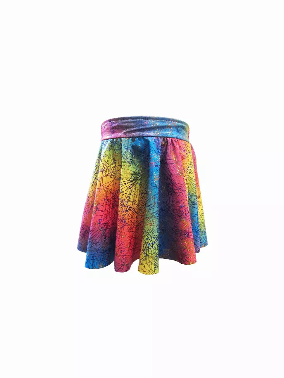 Graffiti Rainbow Skater Skirt - S001831B002253P000058V010