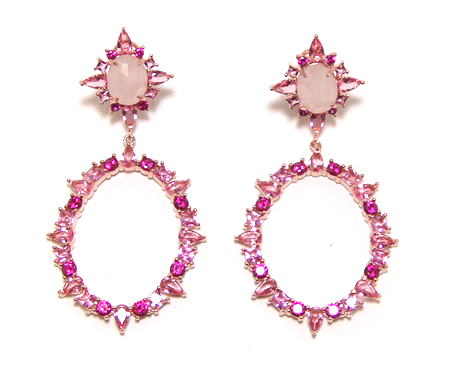 Rose Quartz, Dangle Earrings, 925 Sterling Silver