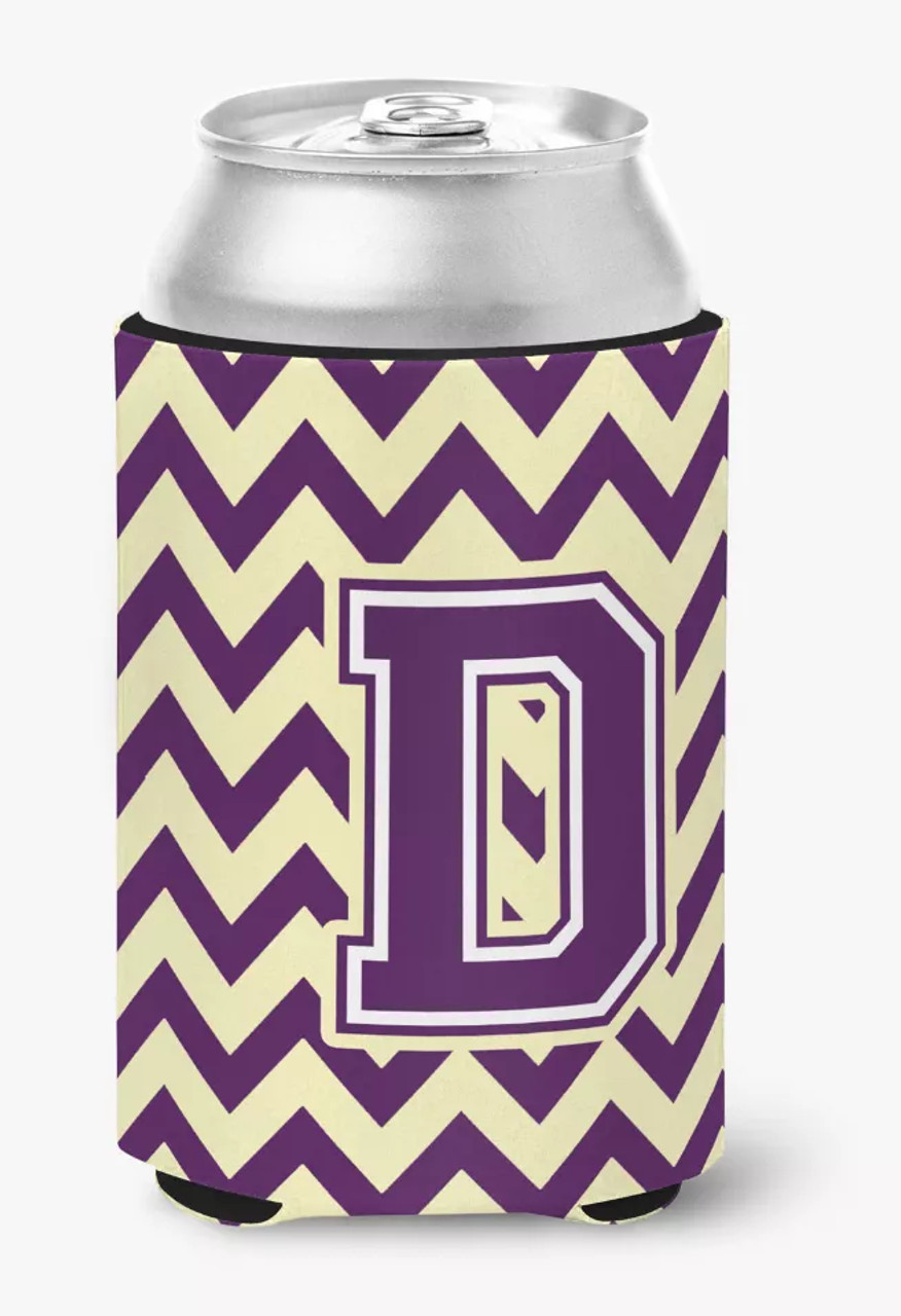 Monogram Letter Chevron Can or Bottle Hugger - CJ1058-DCC