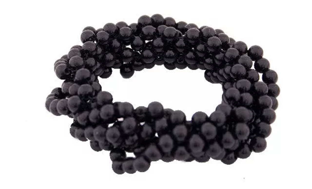 Black Pearl Stretch Ponytail Holder - 1394-10