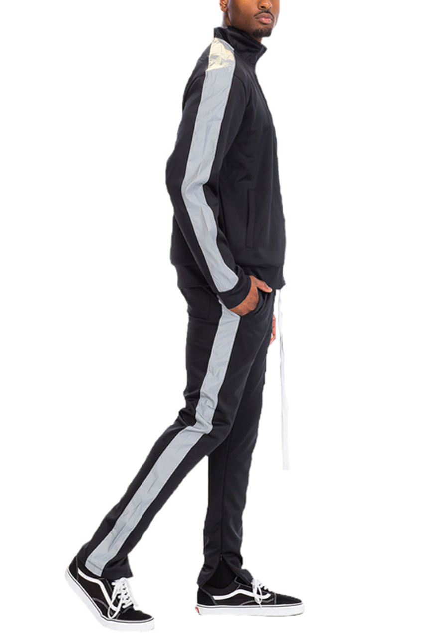 Single Stripe Track Suit - SET123-BKREF-S