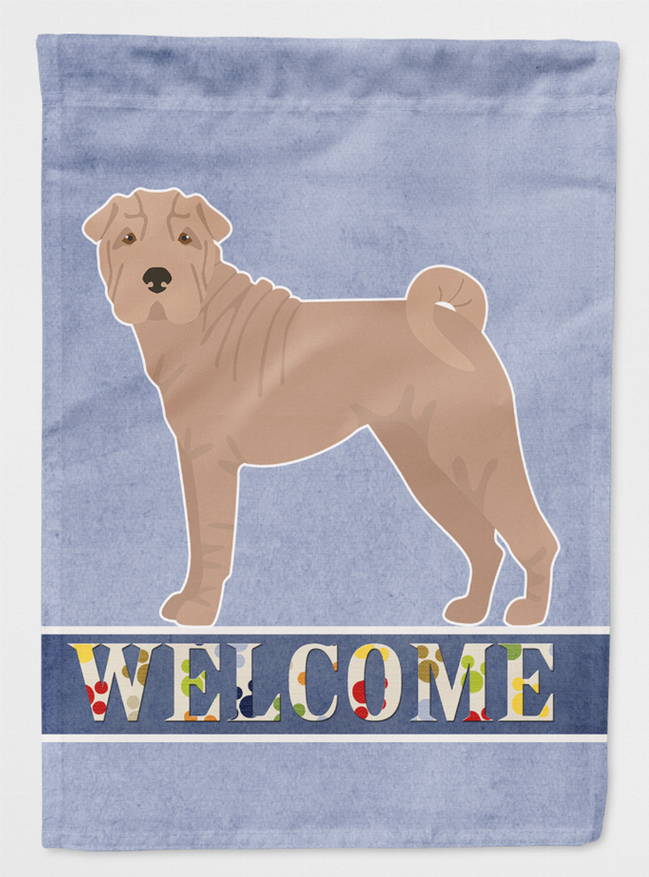 Shar Pei Welcome Flag Canvas House Size