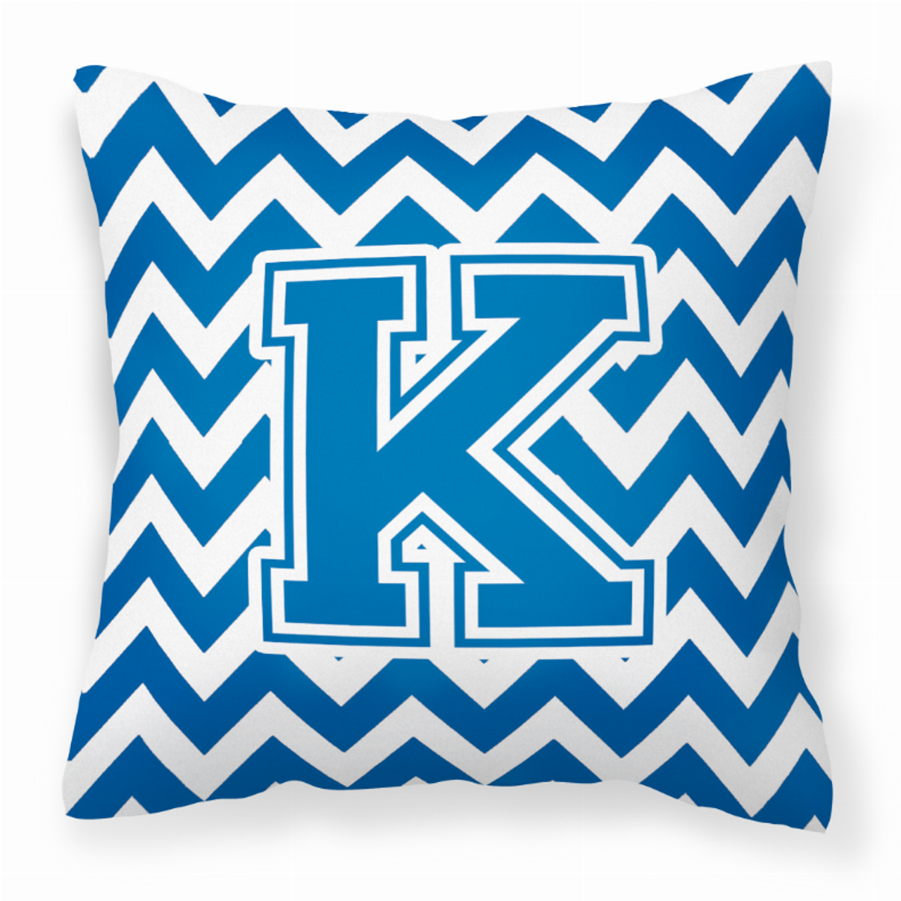Monogram Letter Chevron Fabric Decorative Pillow - CJ1056-KPW1414