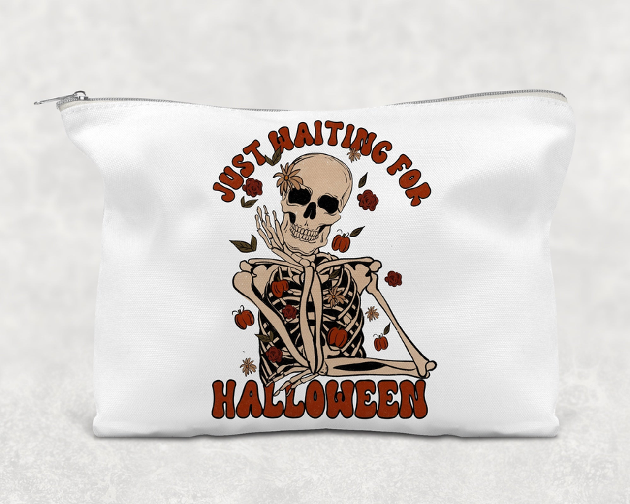 Just Waiting For Halloween  Printed Canvas Zipper Bag