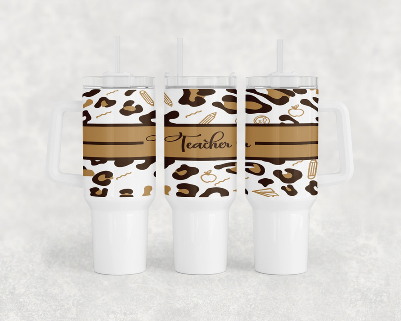 Leopard Print Teacher 40oz Tumbler