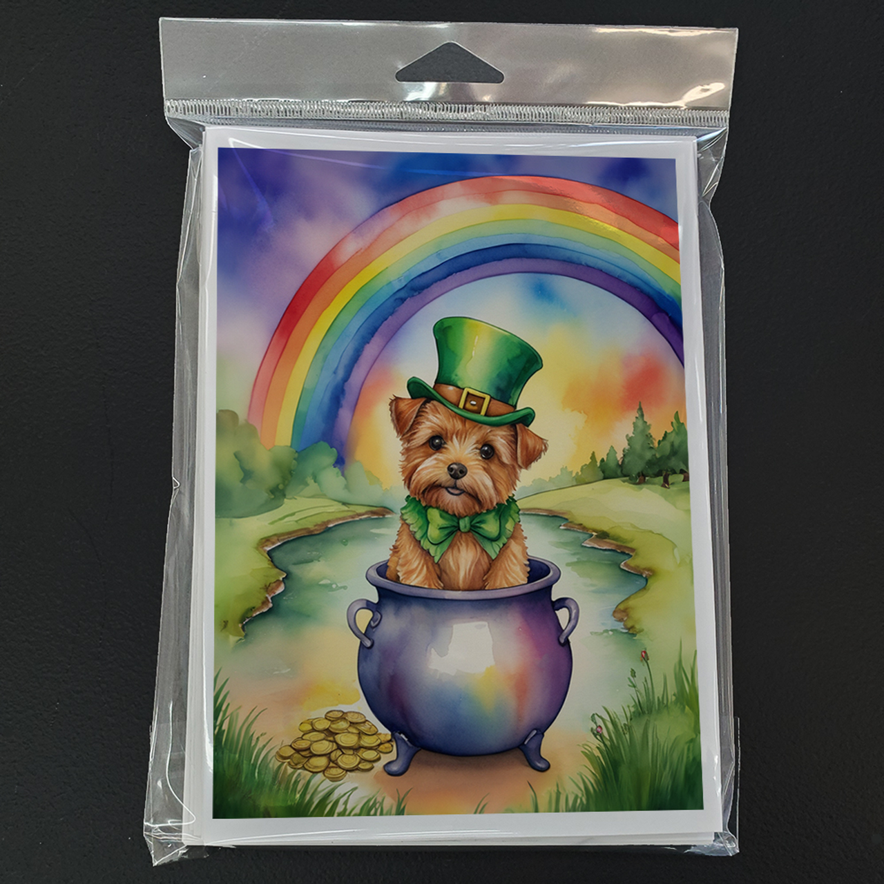 Norfolk Terrier St Patrick's Day Greeting Cards Pack of 8