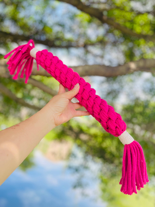 Large Rose Red Handmade Macrame Candy Rope for Big Dogs - CSCORD328