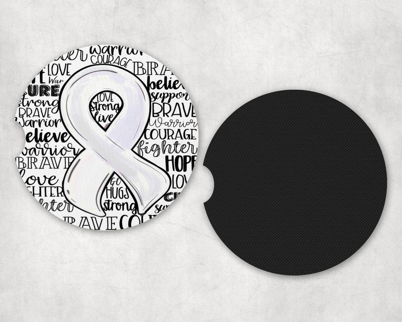 White Ribbon|Car Coaster Set