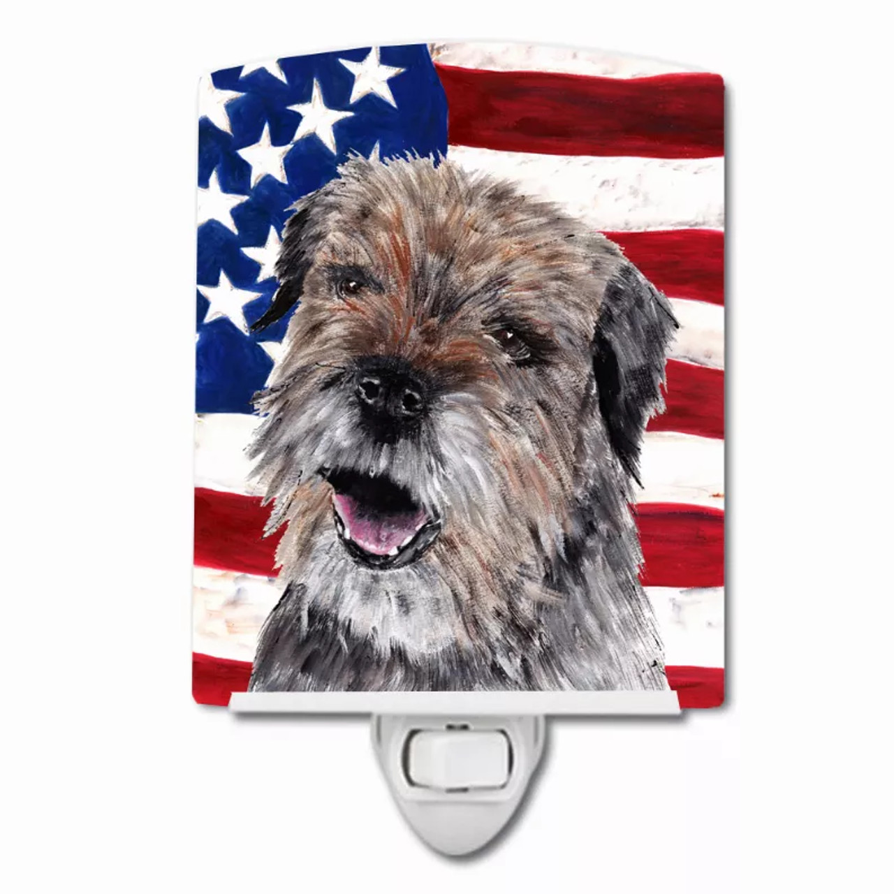 Dog with American Flag USA Ceramic Night Light - S000213B001695P103358V000