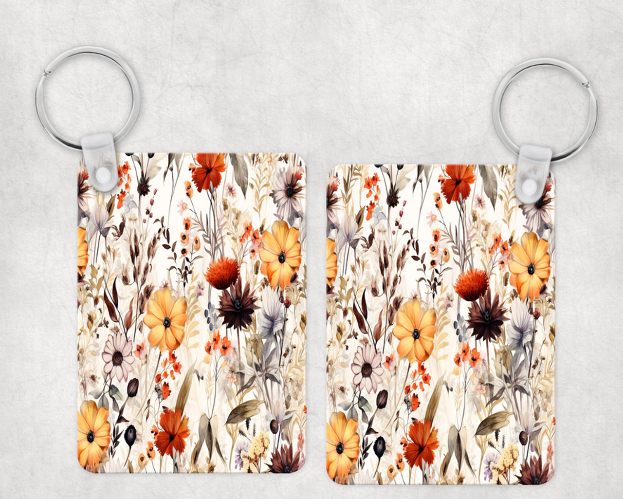 Fall Floral Keychain
