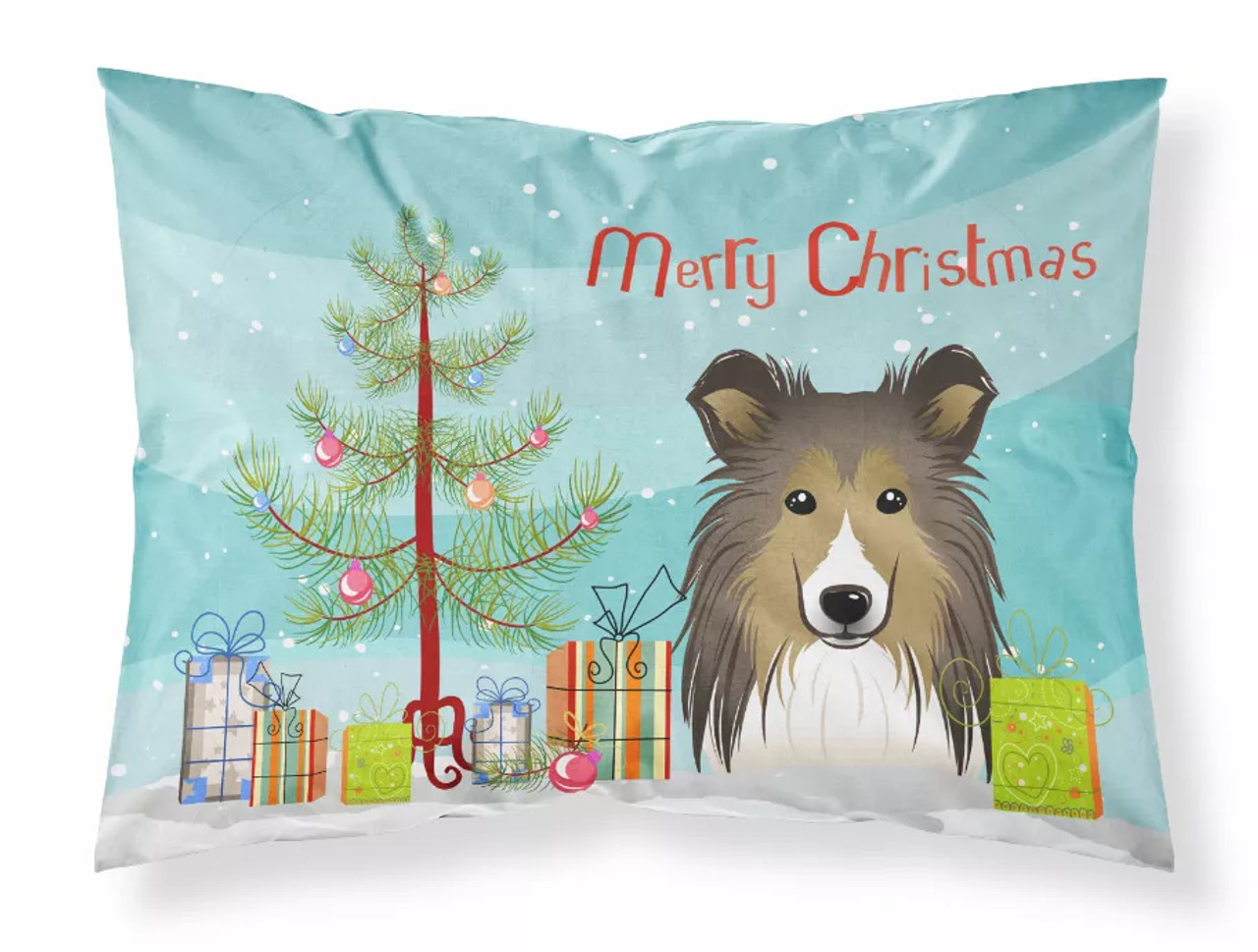 Christmas Tree and Dog Fabric Standard Pillowcase - S000213B001695P058119V000