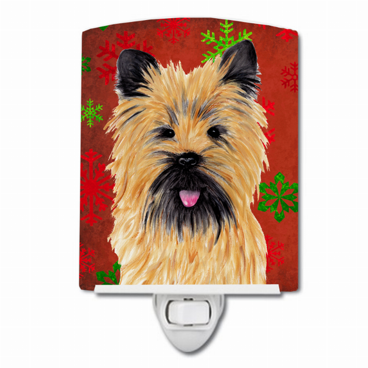 Snowflakes Holiday Dog Art Ceramic Night Light - SC9415CNL