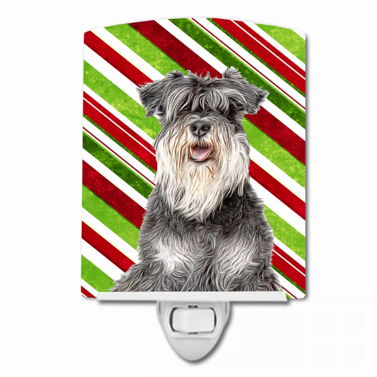 Candy Cane Holiday Christmas Dog Art Ceramic Night Light - S000213B001695P102477V000