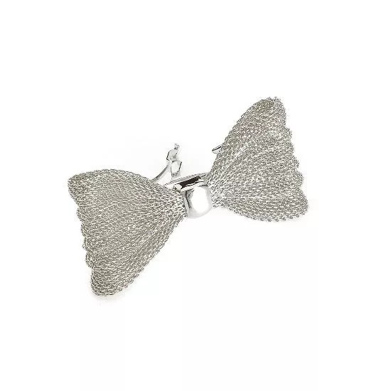 Gold Or Silver Mesh Bow Barrette - 1295-02