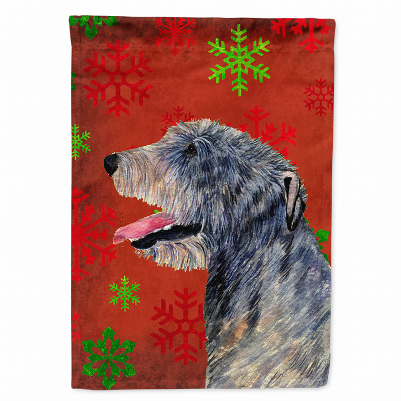 Red and Green Snowflakes Holiday Christmas Dog Flag Garden Size - SS4713GF