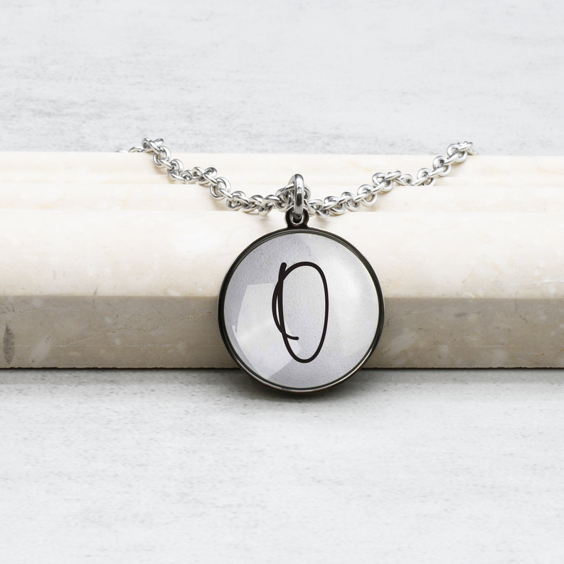 Pink Box Colorful Cabochon Initial Link Chain Necklaces - 23.CABO-THKLINK-PPAS-N