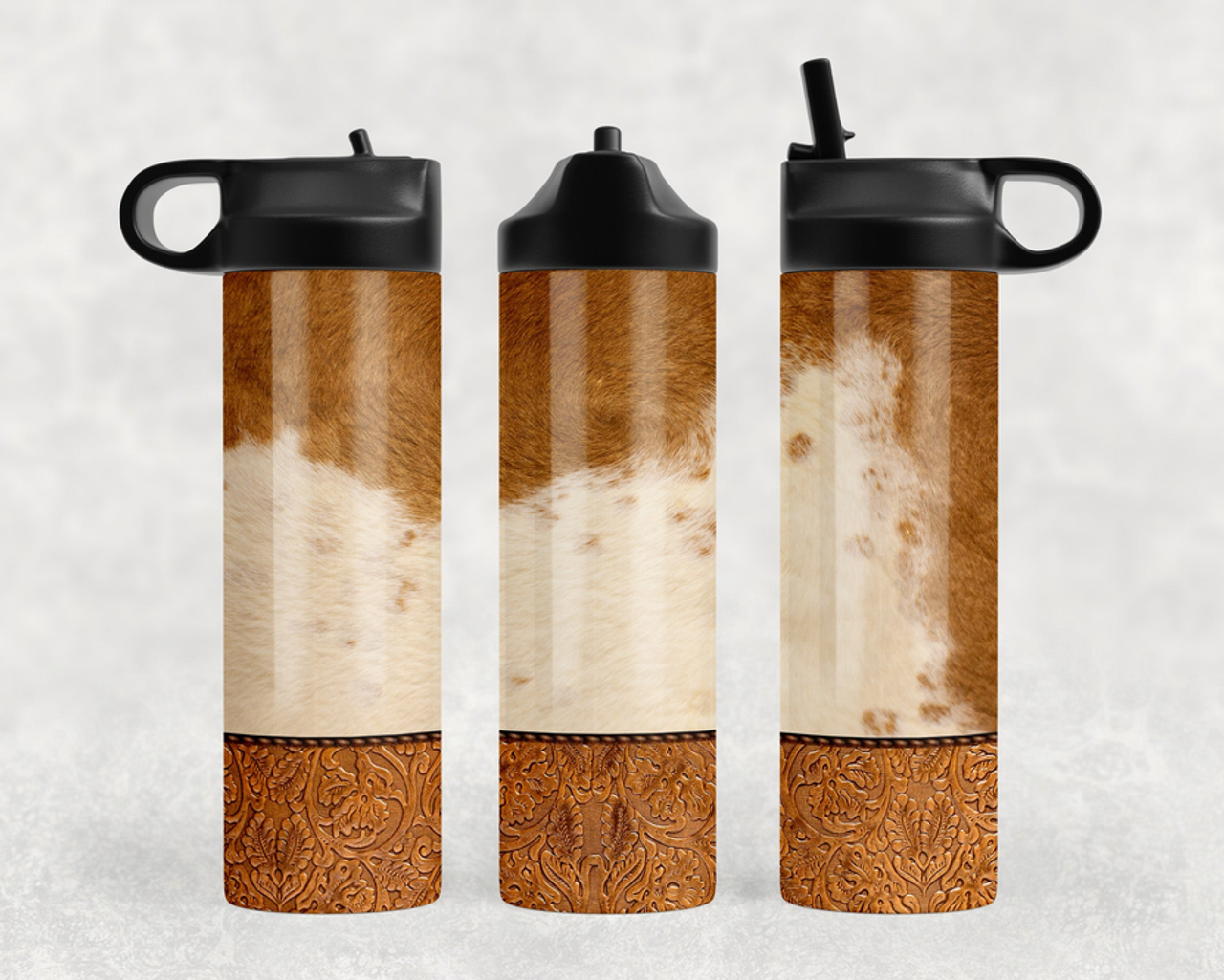 faux cowhide faux leather Neoprene Car Coaster Set