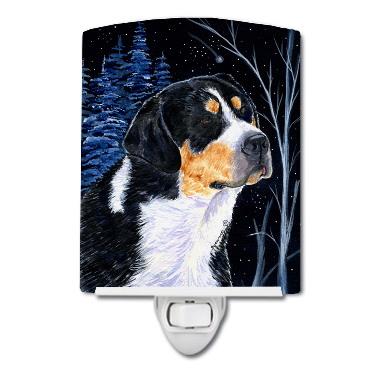 Starry Night Dog Art Ceramic Night Light - S000213B001695P103754V000