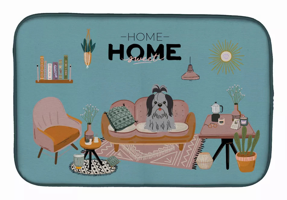 Dog in Sweet Home Dish Drying Mat - S000213B001695P020174V030