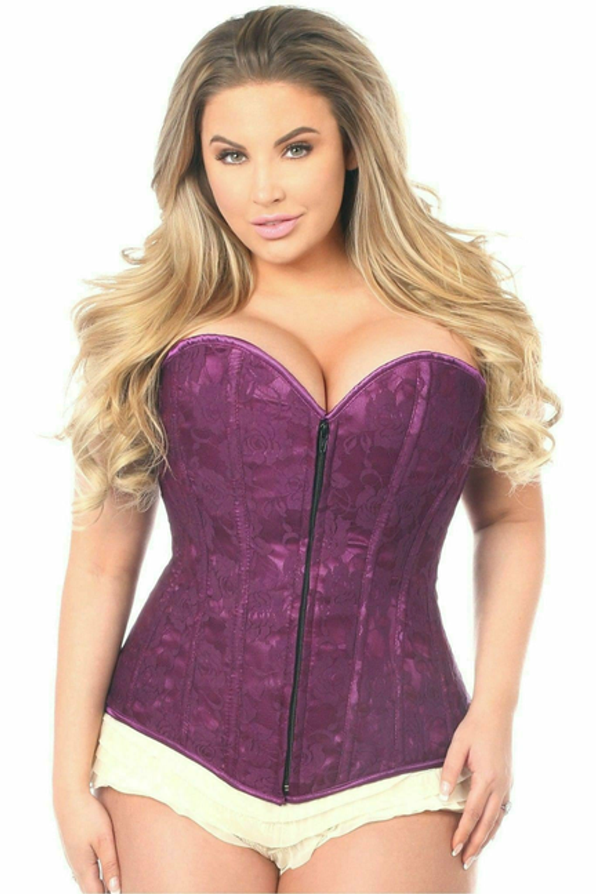Lavish Lace Overbust Corset with Zipper - LV-72-3X