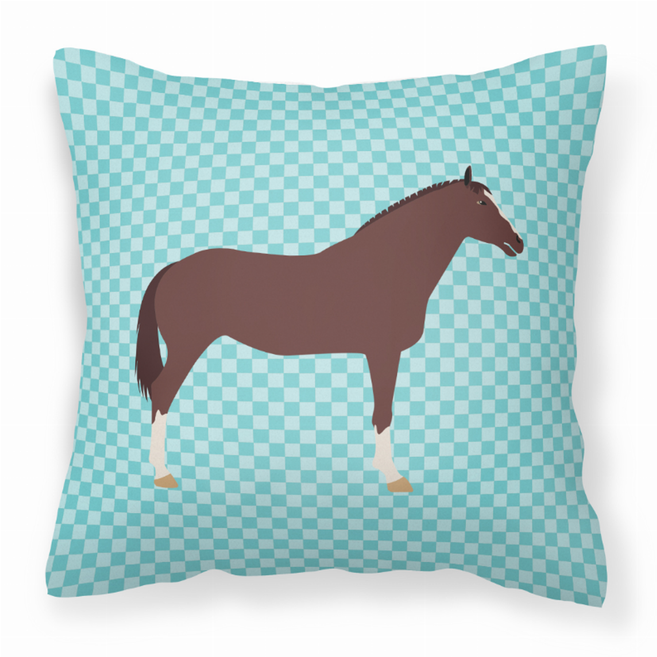 Animal Art Checkboard Design Fabric Decorative Pillow - BB8087PW1414